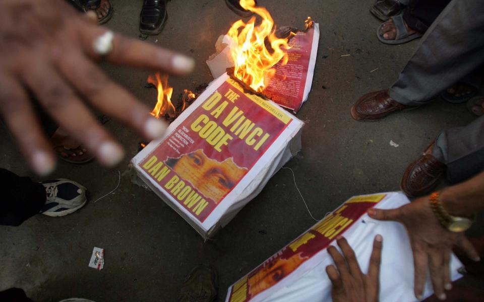 Protests in Mumbai about the release of the film of The Da Vinci Code - Hindustan Times via Getty