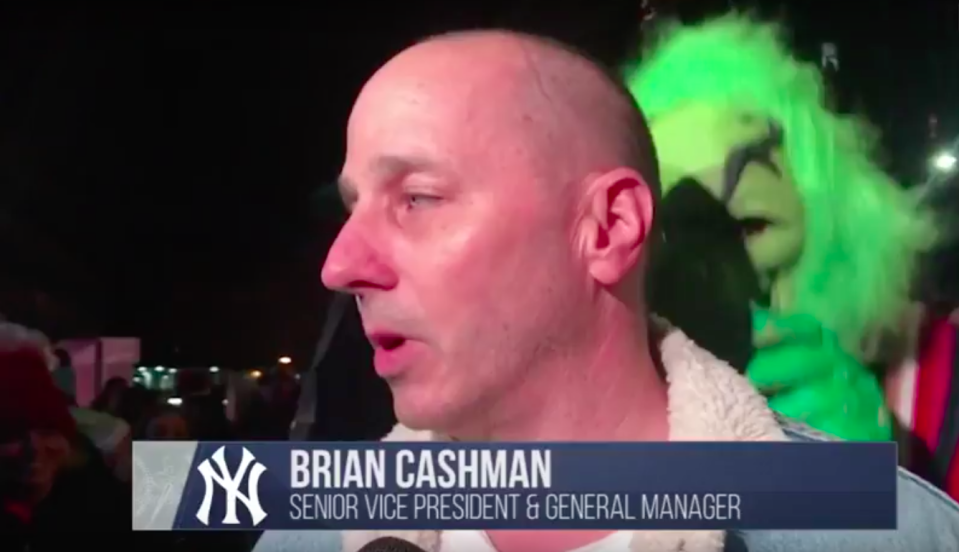 Brian Cashman was visited by the Grinch while delivering unfortunate news to Yankees fans. (MLB.com Screenshot)