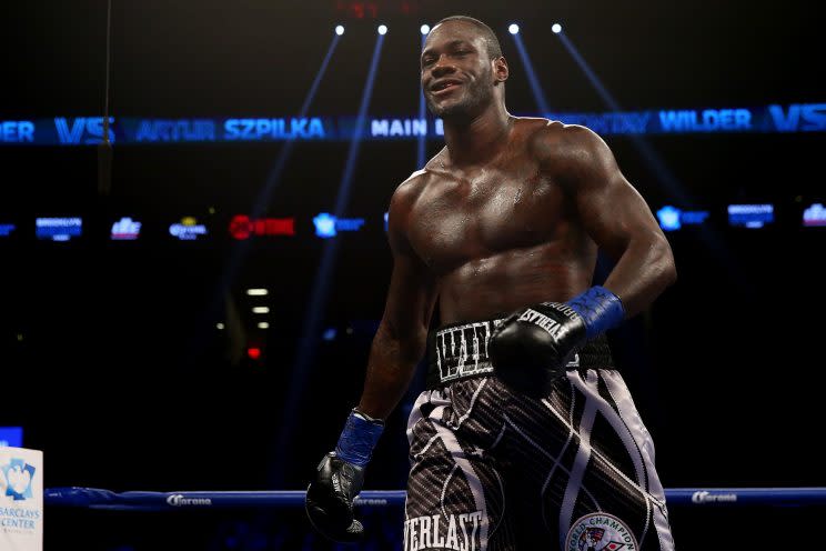 Deontay Wilder is now 38-0 with 37 knockouts in his professional career. (Getty)