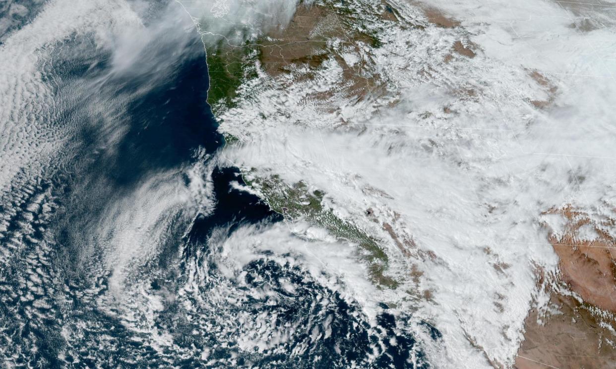 <span>An Easter weekend storm has slammed into southern California, bringing more rain and mountain snow to a region already drenched by winter weather. </span><span>Photograph: NOAA/ZUMA Press Wire/REX/Shutterstock</span>