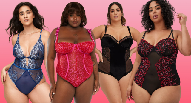 Blue Plus Size Bodysuits