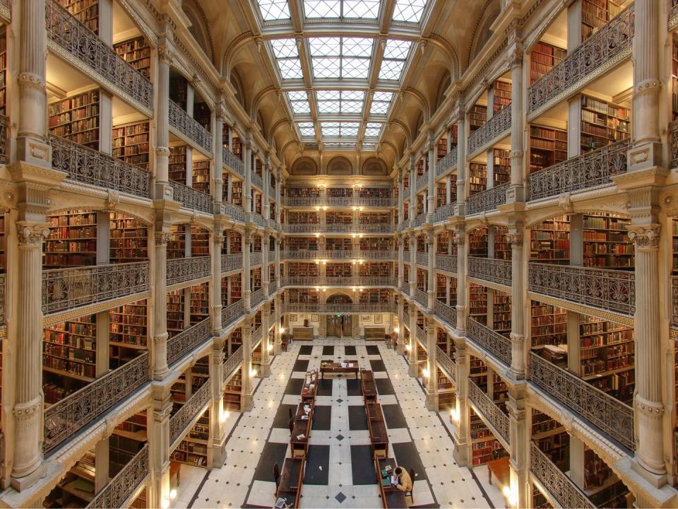 George Peabody Library at Johns Hopkins University: Baltimore, Maryland