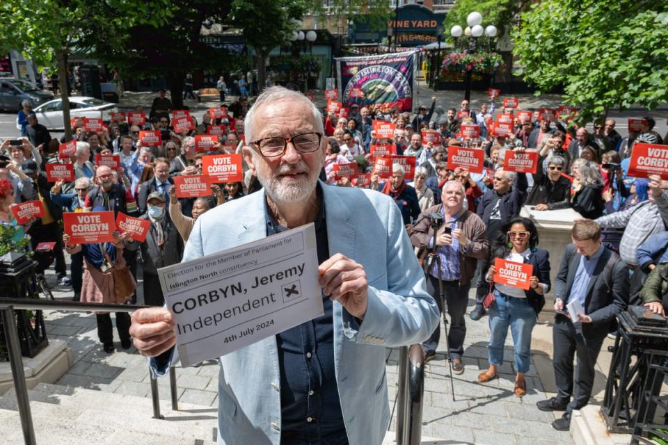 Mr Corbyn on the campaign trail in Islington (Getty Images)