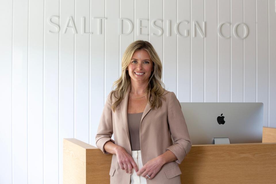 Sarah Brady, founder and principal designer of Salt Design Company, a Red Bank-based provider of "stylish, elevated and timeless interiors" since 2014, works at her studio space in Red Bank, NJ Thursday, June 13, 2024.