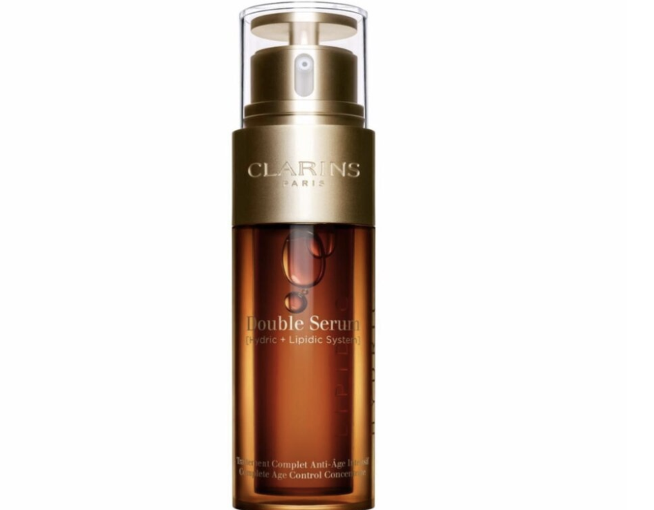 Clarins Double Serum comes with a removable cap and brown packaging. 