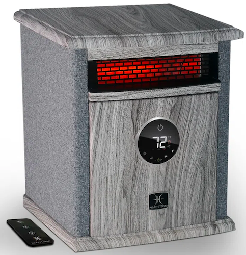 Heat Storm wood look cabinet space heater with remote/digital display