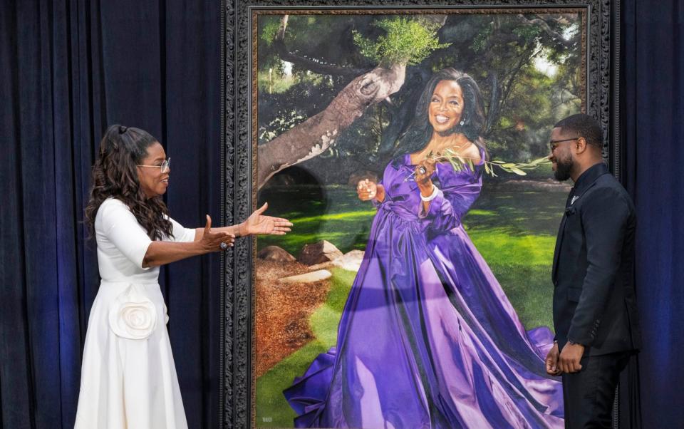 Oprah Winfrey at the unveiling of her portrait at the Smithsonian's National Portrait Gallery in Washington on Dec 13, 2023