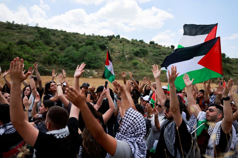 Palestinians living in Israel mark the 76th anniversary of the Nakba, near Haifa