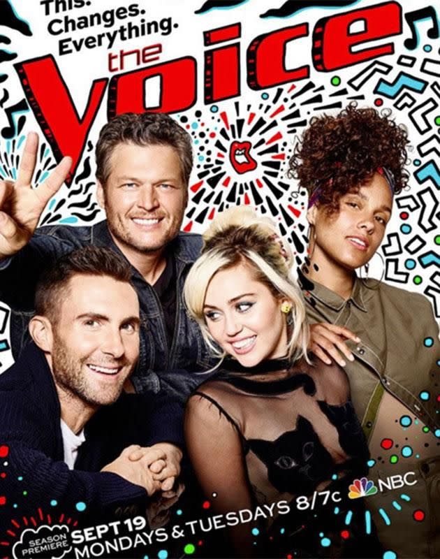 Miley on 'The Voice'. Source: Instagram