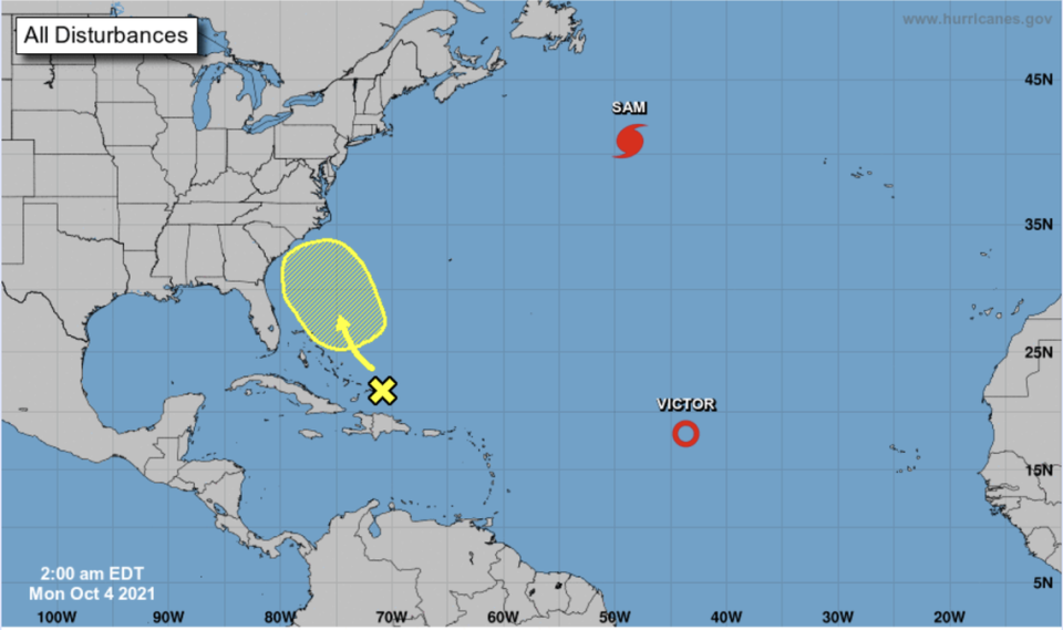 Forecasters are watching a disturbance near the Bahamas.