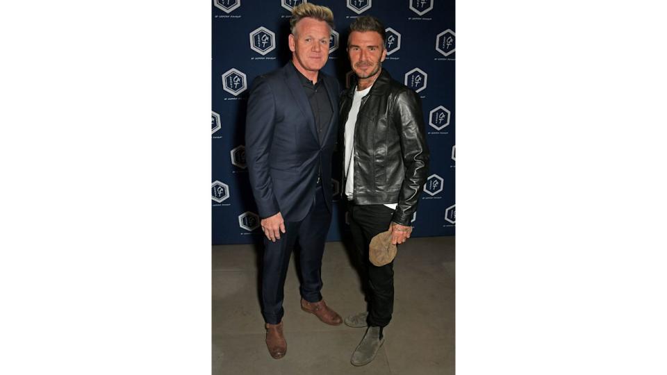 Gordon Ramsay and David Beckham pose for camera