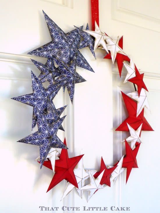 red white and blue star 4th of july wreaths