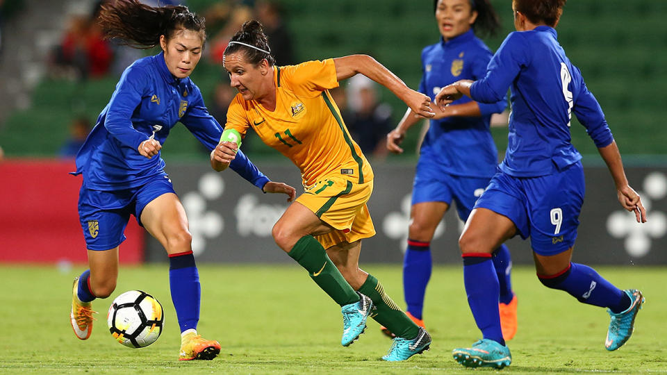 Lisa de Vanna played 150 games for the Matildas in a storied career, but has also raised serious questions over a potentially toxic culture within Australian football. (Photo by Paul Kane/Getty Images)