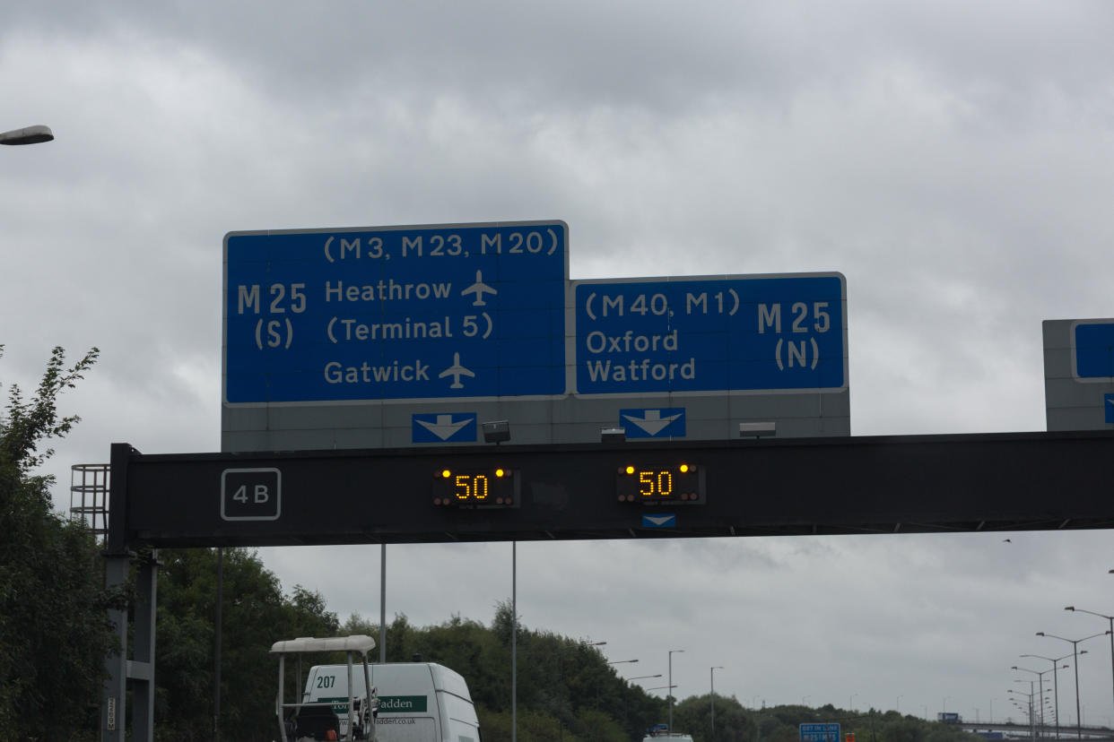 Motorway gantry sign