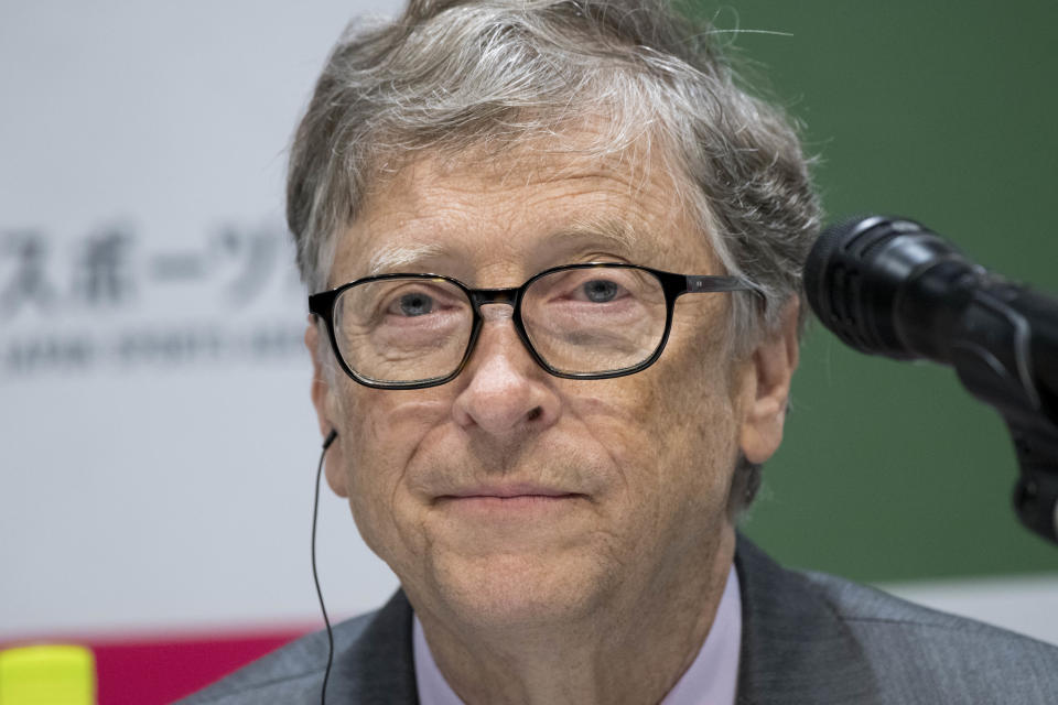 Bill Gates, co-Chairman of the Bill & Melinda Gates Foundation, delivers a speech during a press conference in Tokyo, Japan, 09 November 2018. The Japan Sports Agency and the Bill and Melinda Gates Foundation announced a new partnership to utilize the momentum of the Olympic and Paralympic Games Tokyo 2020 to increase awareness of the Sustainable Development Goals (SDGs) with the launch of the 'Our Global Goals' campaign in 2019. (Photo by Alessandro Di Ciommo/NurPhoto via Getty Images)