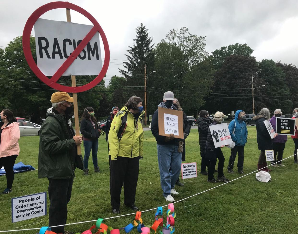 The Hamilton Area Anti-Racism Coalation pronounced their support of all people regardless of color May 29 during their Memorial Anti-Racism Rally on the South Green in Hamilton.