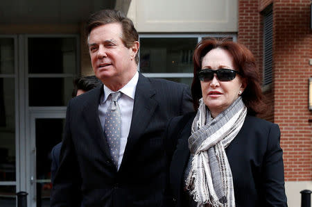 Paul Manafort, U.S. President Trump's former campaign manager, arrives with his wife Kathleen for an arraignment hearing at the federal courthouse in Alexandria, Virginia, U.S., March 8, 2018. REUTERS/Joshua Roberts