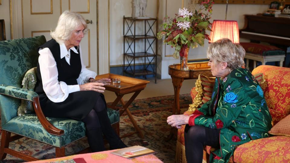 The Duchess of Cornwall being interviewed by Hunniford last year (PA Media)