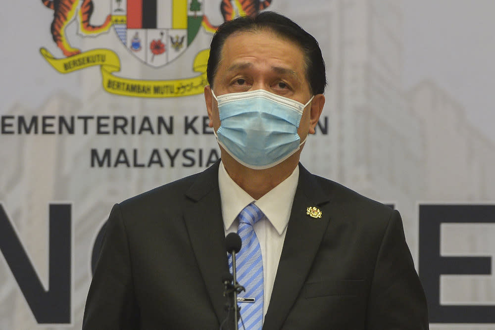 Health director-general Tan Sri Dr Noor Hisham Abdullah speaks during a press conference in Putrajaya on January 19, 2021. — Picture by Miera Zulyana