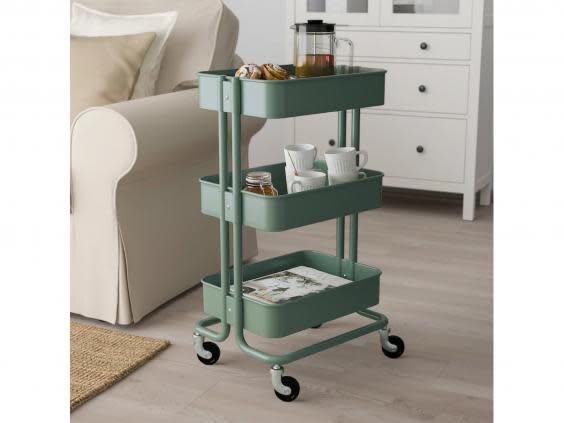 This trolley is a portable storage solution for the bathroom, bedroom, kitchen or living room (Ikea)