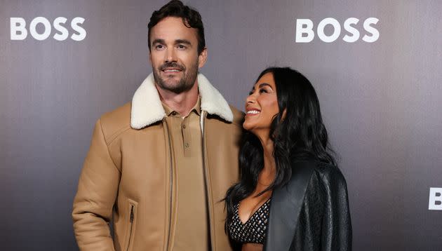 Thom Evans and Nicole Scherzinger in Milan last year