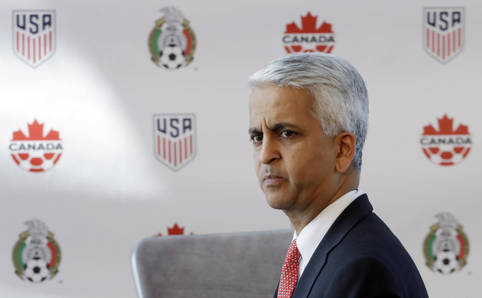 Sunil Gulati has not yet announced whether he will seek re-election as U.S. Soccer president. (AP)
