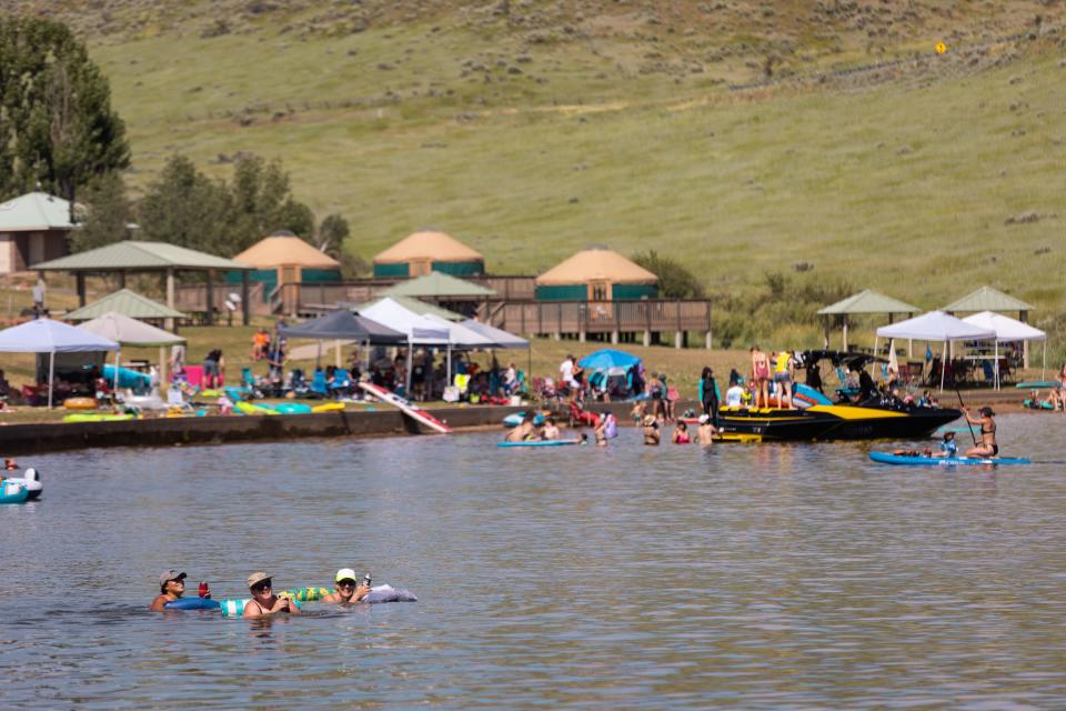 People enjoy being in the water on a hot day at East Canyon State Park in Morgan on Monday, July 17, 2023. | Megan Nielsen, Deseret News