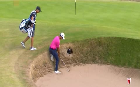 Schauffele bunker shot - Credit: Sky Sports