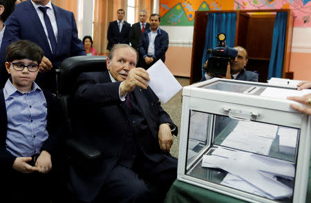 Algeria's President Abdelaziz Bouteflika casts his ballot during the parliamentary election in Algiers, Algeria May 4, 2017. REUTERS/Zohra Bensemra/Files