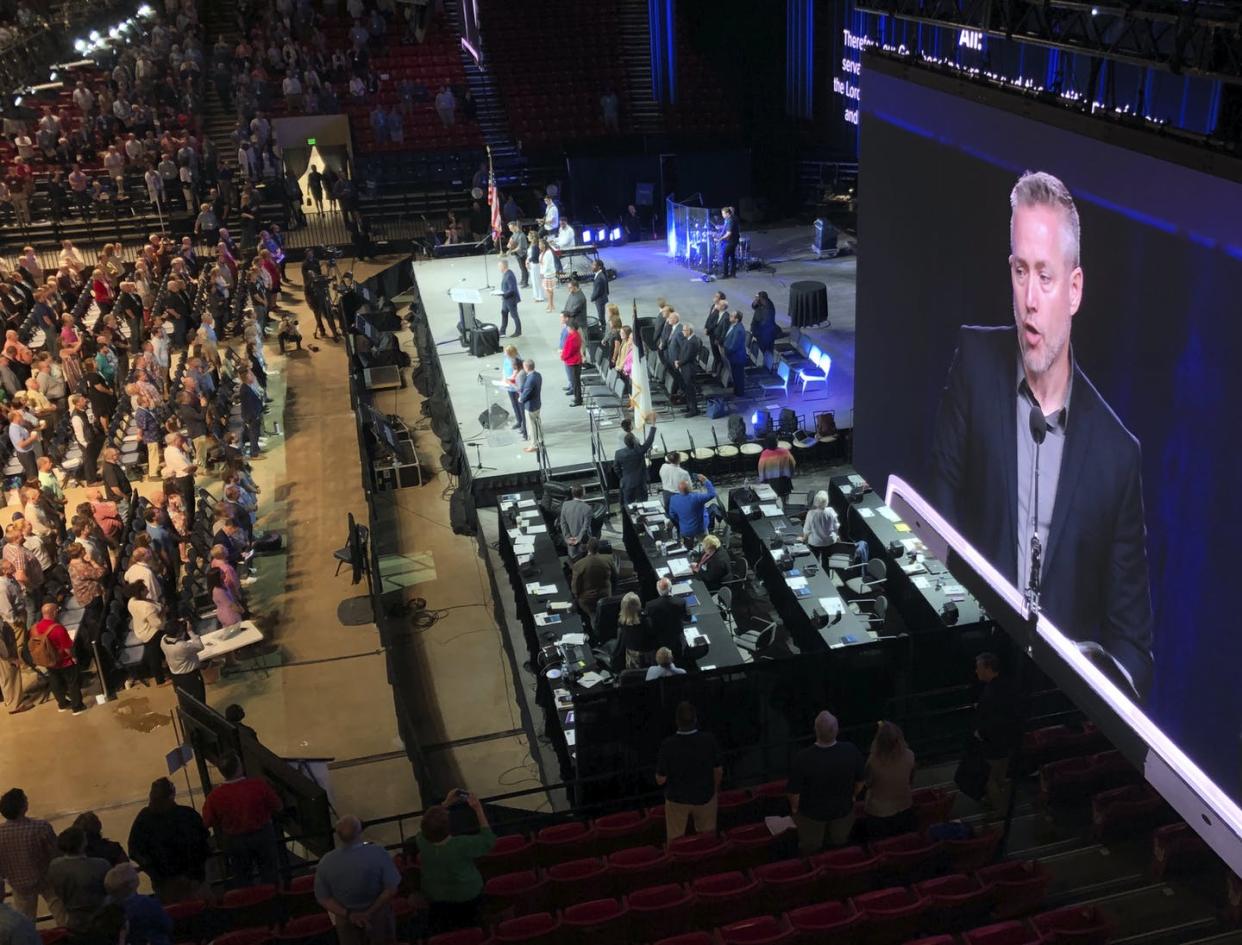<span class="caption">J.D. Greear, president of the Southern Baptist Convention, has called on the denomination to focus on its theological mission.</span> <span class="attribution"><a class="link " href="https://newsroom.ap.org/detail/ReligionSouthernBaptistsMeetingFriction/5a63ed4ecfe4401f9cd2d857e951fcb8/photo?Query=Southern%20AND%20Baptist&mediaType=photo&sortBy=arrivaldatetime:desc&dateRange=Anytime&totalCount=552&currentItemNo=0" rel="nofollow noopener" target="_blank" data-ylk="slk:AP Photo/Jay Reeves, File;elm:context_link;itc:0;sec:content-canvas">AP Photo/Jay Reeves, File</a></span>