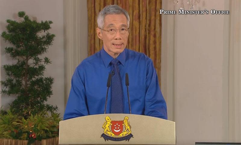 新加坡總理李顯龍於昨（21）日宣布，將軟性封城措施延長至6月1日。（翻攝自李顯龍臉書）
