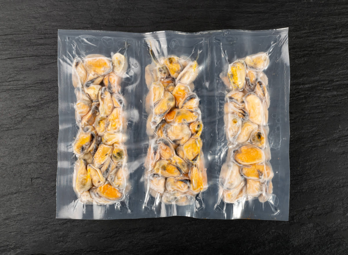 packed frozen mussels