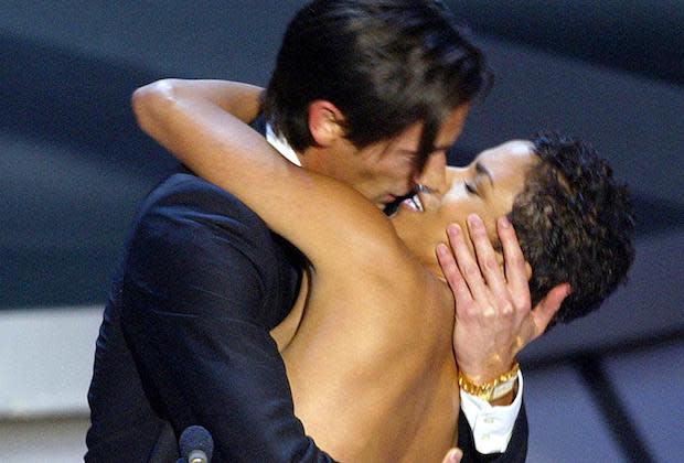 2003: Adrien Brody Plants One on Halley Berry