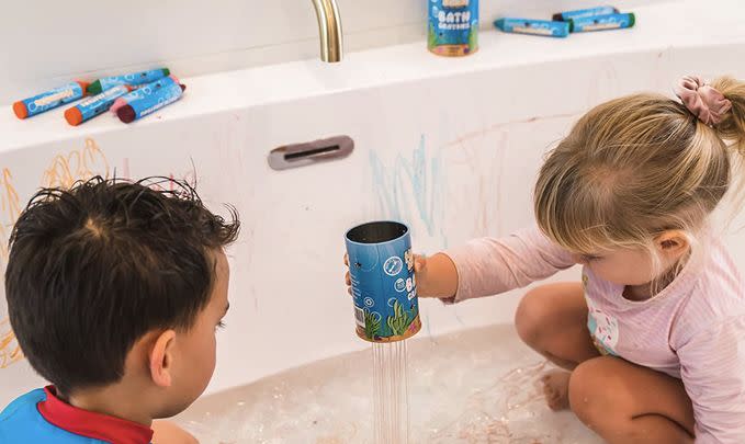 These easy-to-hold beeswax bath crayons have 25% off RN.