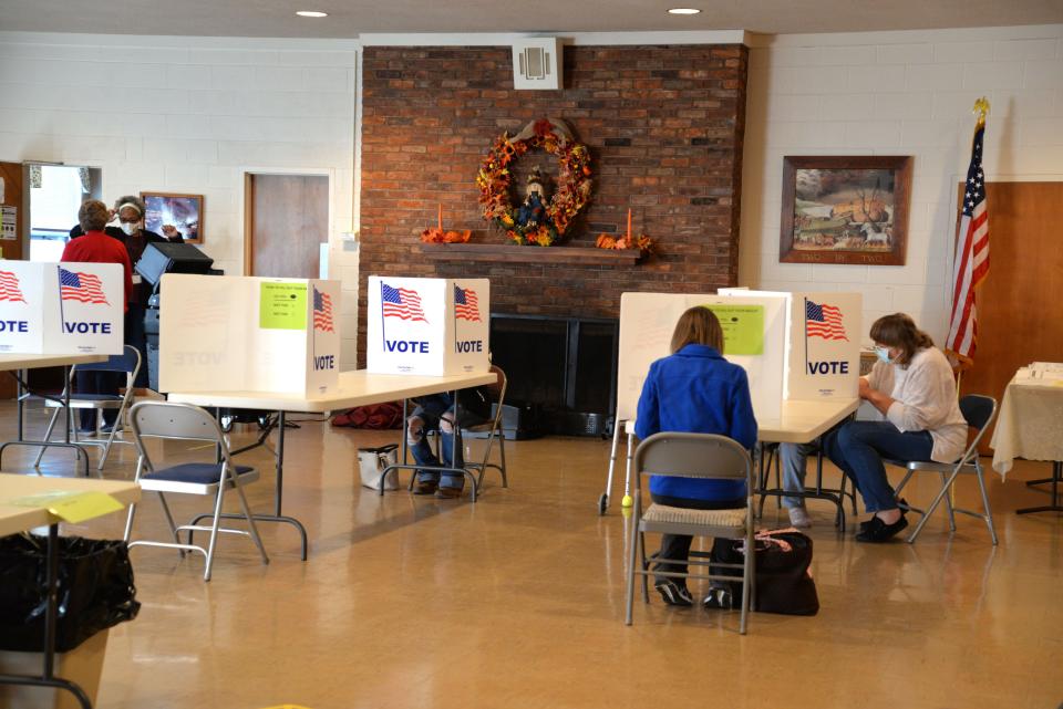 Voters at Staunton Ward 1, which is located at Third Presbyterian Church off Barterbrook Road on Nov. 3, 2020.