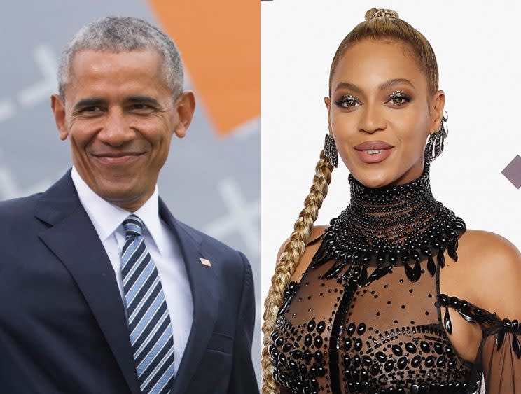 Barack Obama and Beyoncé. (Photo: Getty Images)