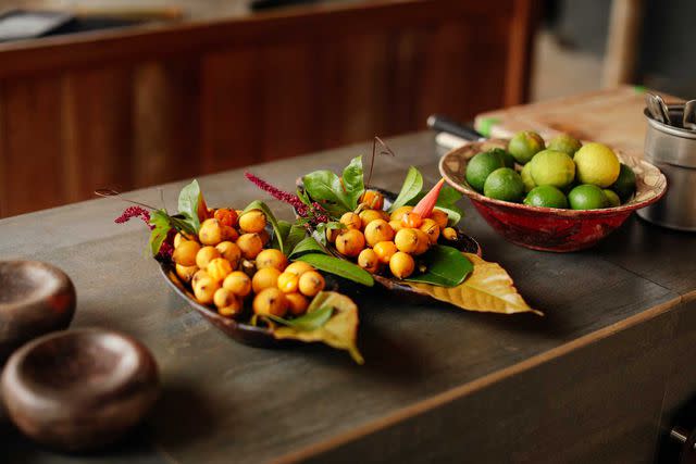 <p>Rose Marie Cromwell</p> Plates of piñuela (wild pineapple) at Bocavaldivia.