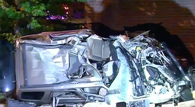 A 30-year-old was trapped in the car for an hour. Source: 7 News
