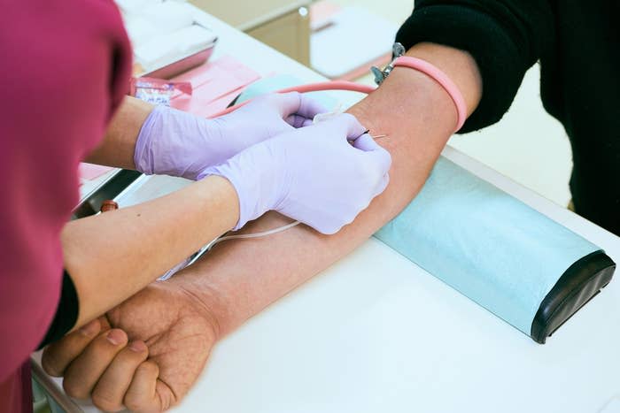 An image of a patient getting bloodwork done.