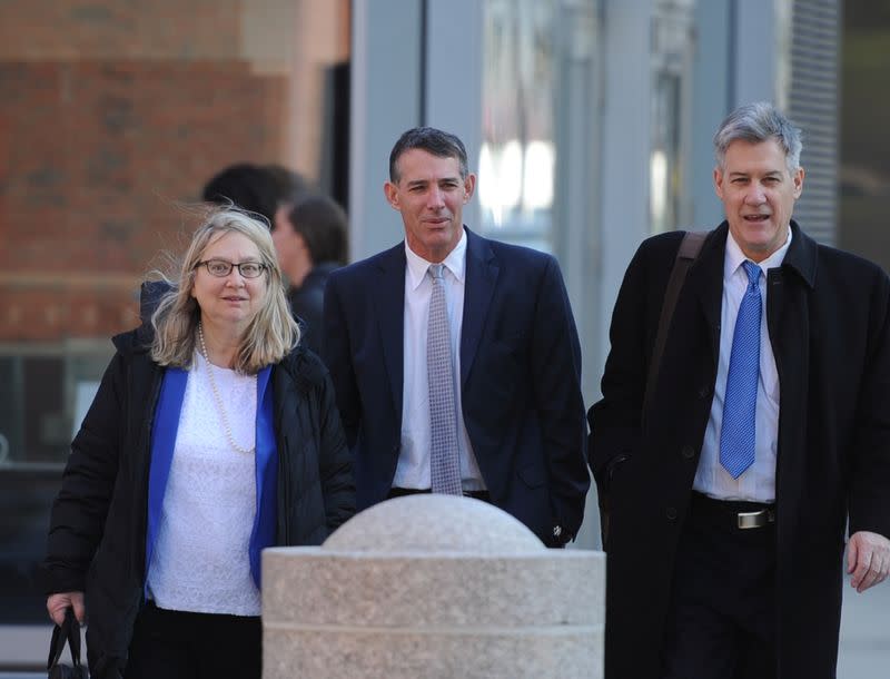 Center arrives at the federal courthouse in Boston