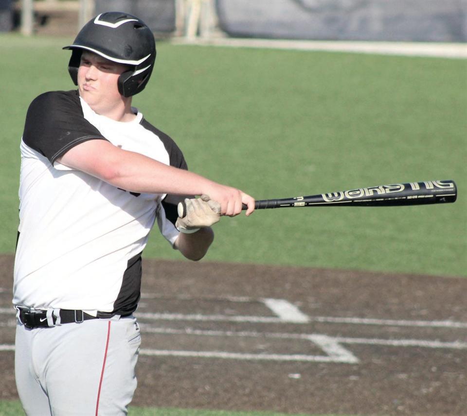 Dewey High's Brayden Ford takes a practice swing during summer ball action last year at Bill Doenges Memorial Stadium.