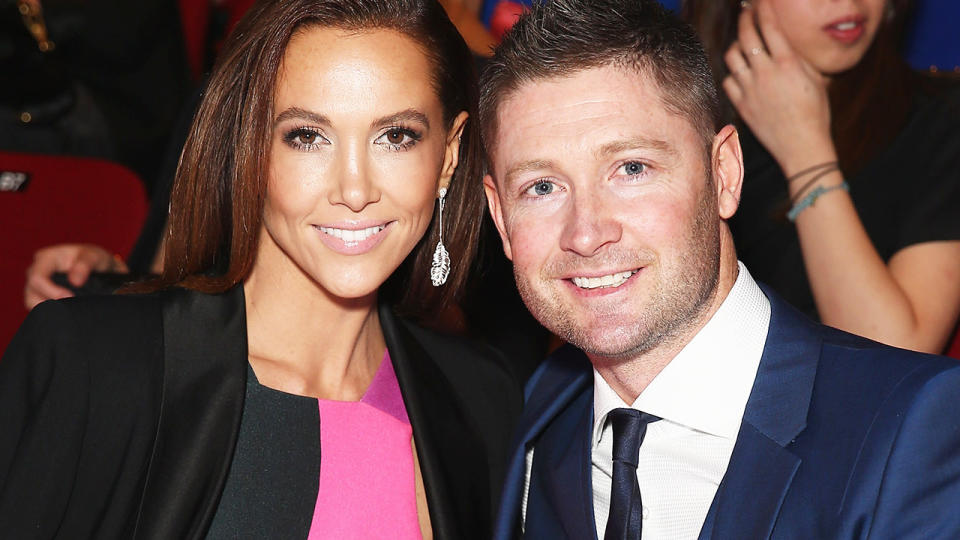 Kyly and Michael Clarke, pictured here at Mercedes-Benz Fashion Festival Sydney in 2014. 