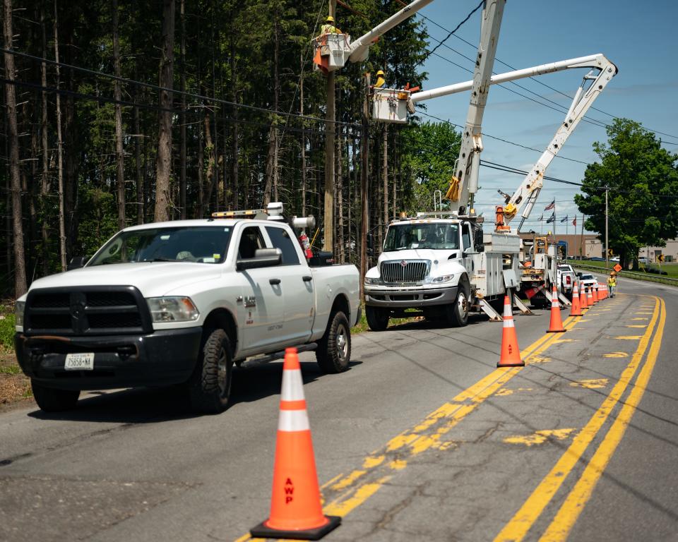 A view of the ongoing construction on Middle Settlement Road in New Hartford on Wednesday, May 11, 2022.