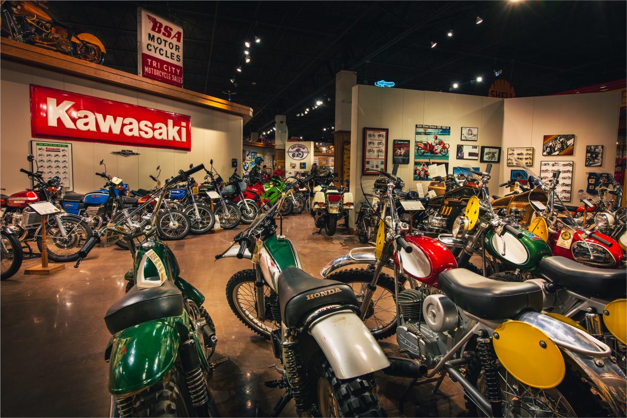 A portion of the National Motorcycle Museum's collection is shown. The collection will be auctioned off in the days following the museum's closure Sept. 4.