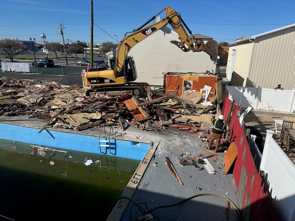 The Offshore Motel in Seaside Heights was demolished last week. It will be replaced with 24 townhouses.