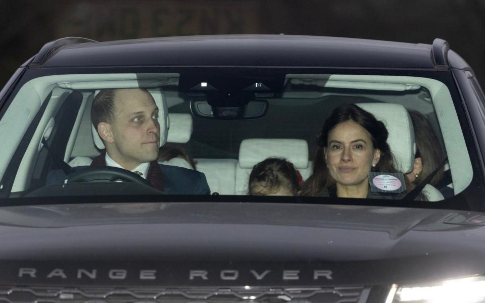Lord Frederick Windsor and his wife Sophie arrive for the Royal Family's annual Christmas dinner at Windsor Castle