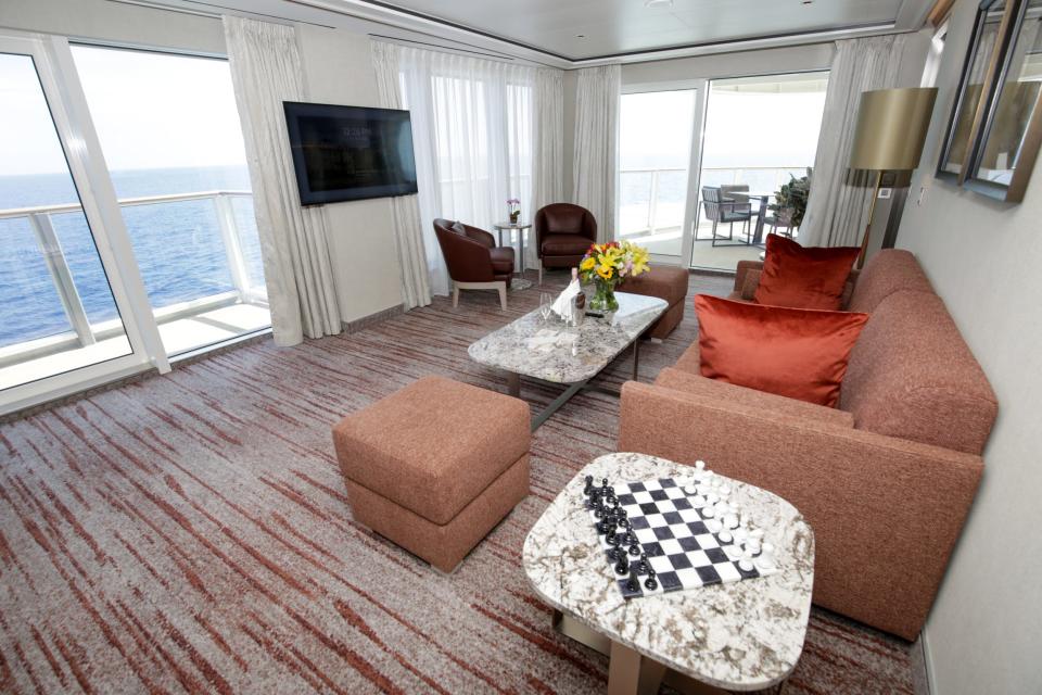 living room of Silver Ray's Otium Suite