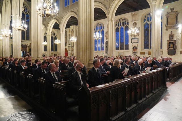 MPs and peers attend a service to honour Sir David Amess at the Church of St Margaret, in the grounds of Westminster Abbey, London