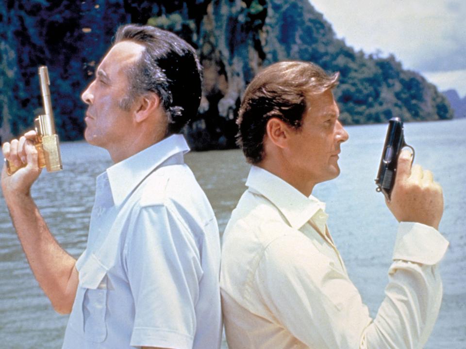 christopher lee and roger moore in the man with the golden gun