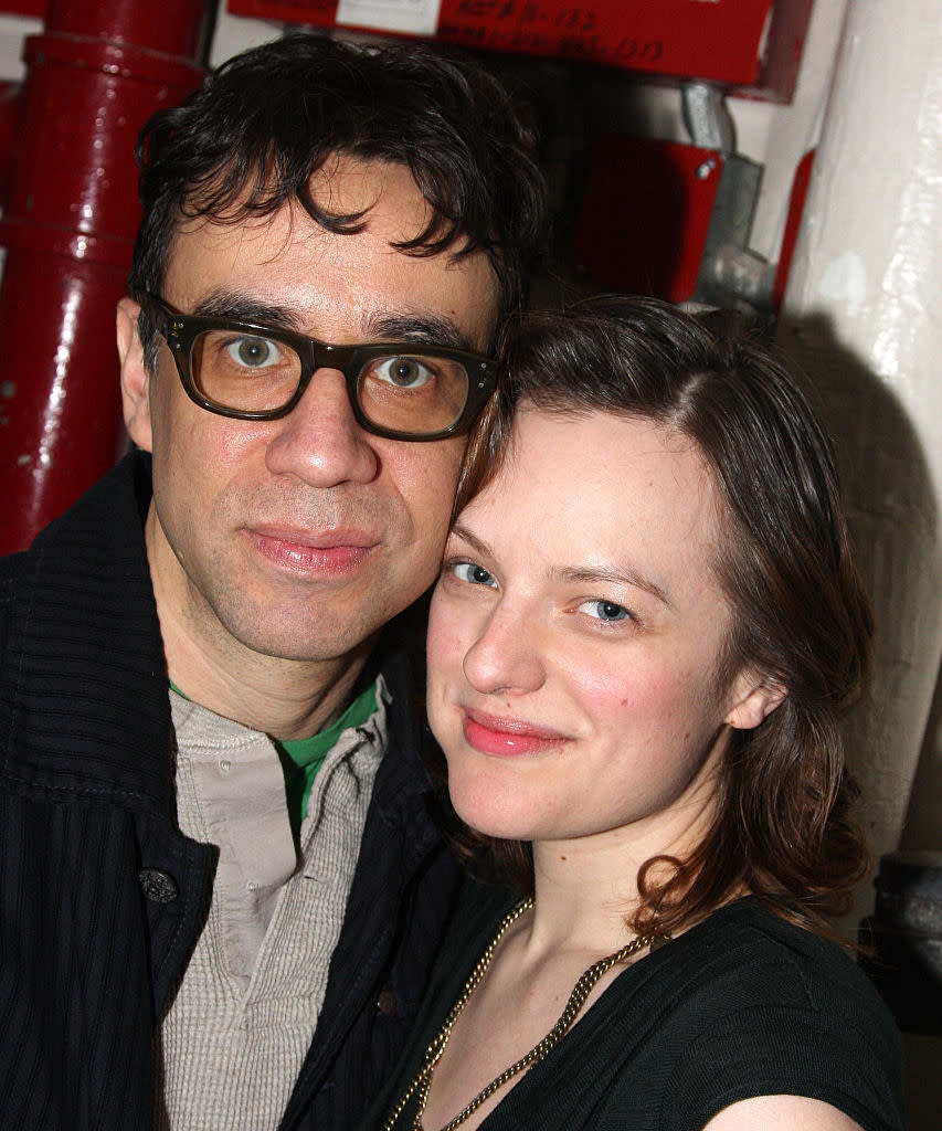 Closeup of Fred Armisen and Elisabeth Moss